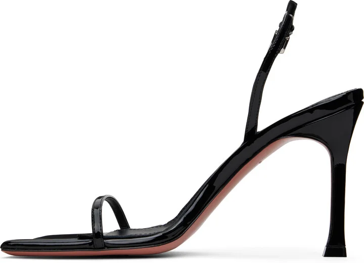 Amina Muaddi Black Maya Slingback Heeled Sandals - Image 3