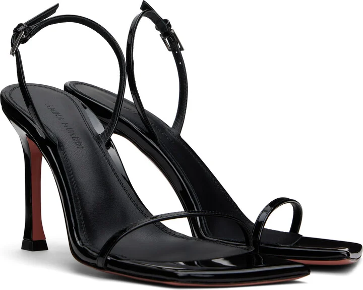 Amina Muaddi Black Maya Slingback Heeled Sandals - Image 4