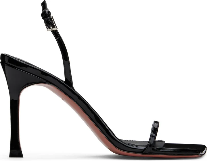 Amina Muaddi Black Maya Slingback Heeled Sandals