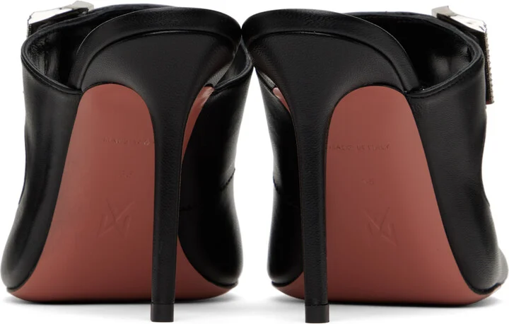 Amina Muaddi Black Millie Heeled Sandals - Image 2