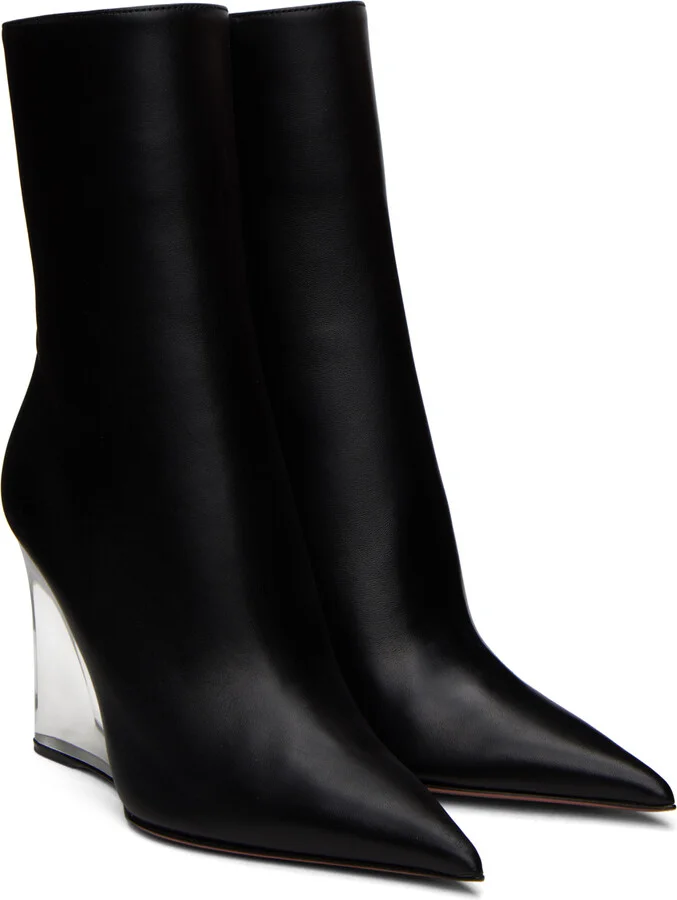 Amina Muaddi Black Pernille Boots - Image 4