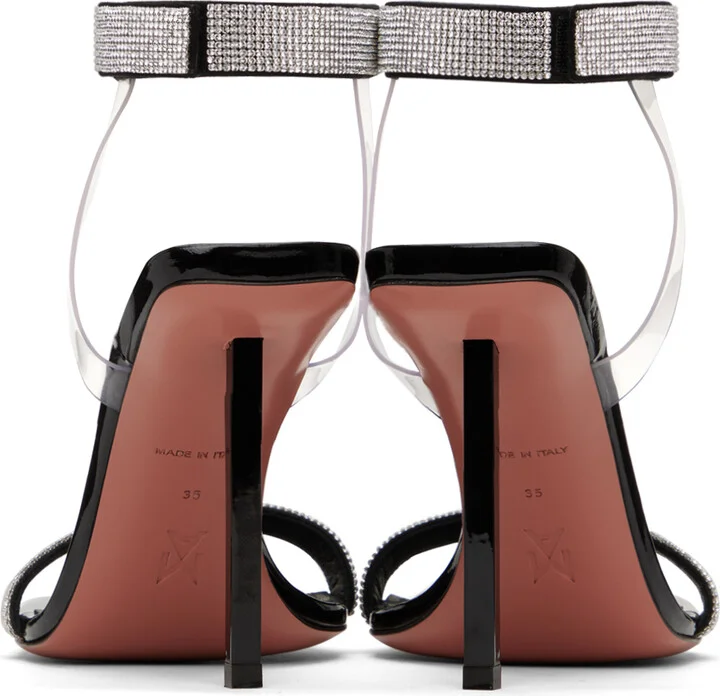 Amina Muaddi Black Rih Heeled Sandals - Image 2
