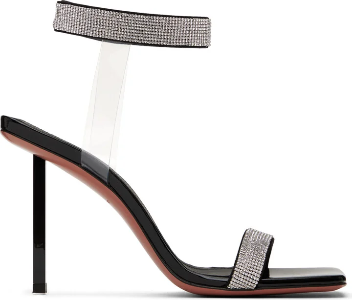 Amina Muaddi Black Rih Heeled Sandals