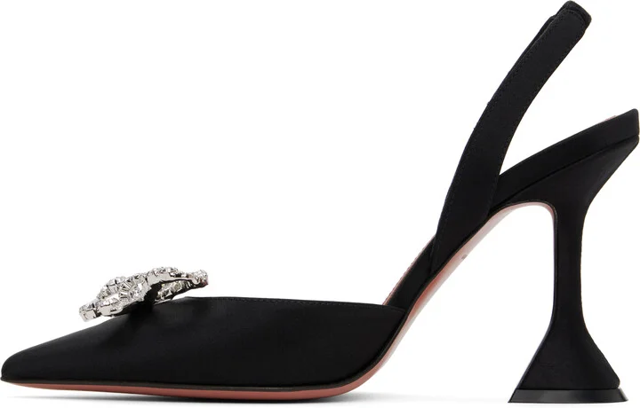 Amina Muaddi Black Rosie Sling Heels - Image 3