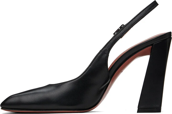 Amina Muaddi Black Sling Heels - Image 3
