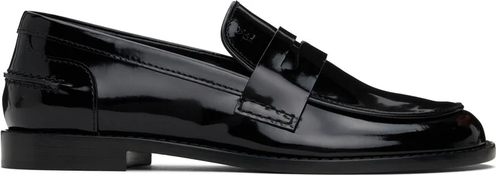 Amina Muaddi Black Tilda Loafers