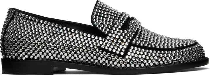 Amina Muaddi Black Tilda Loafers