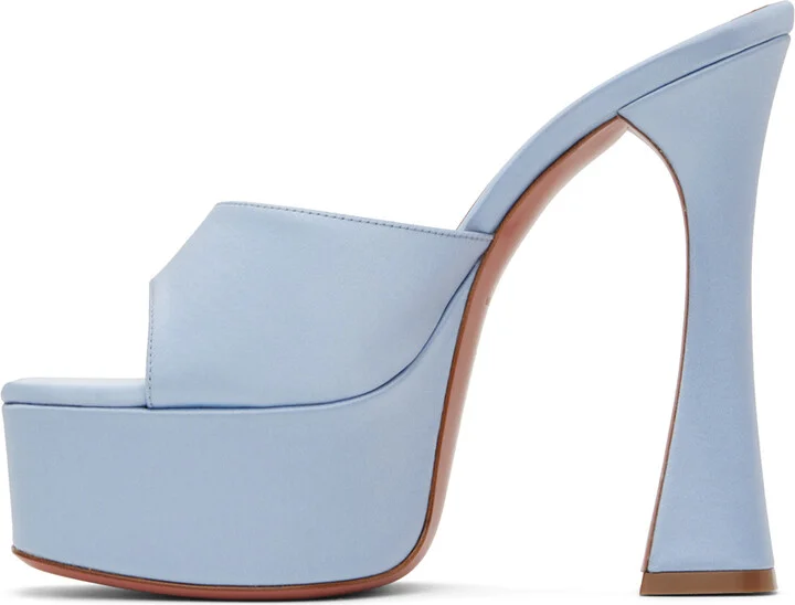 Amina Muaddi Blue Dalida Plateau 140 Heeled Sandals - Image 3