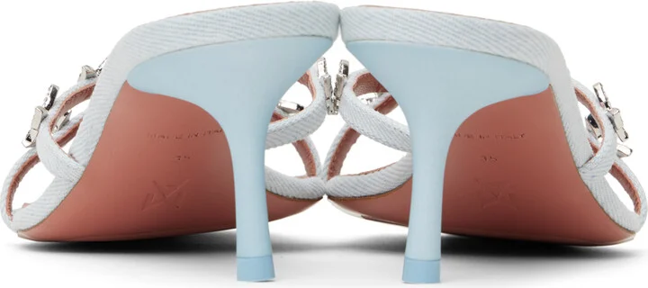 Amina Muaddi Blue Debora 60 Heeled Sandals - Image 2