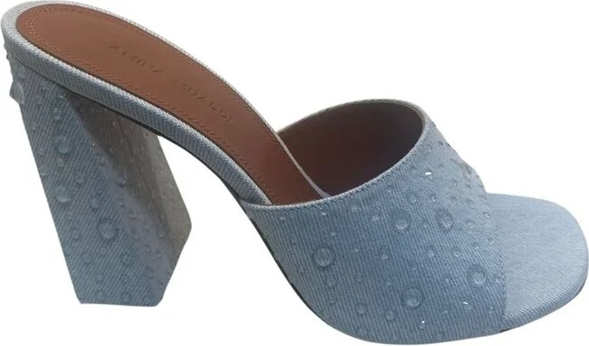 Amina Muaddi Brigitte Clear Embellished Slip-On Sandals