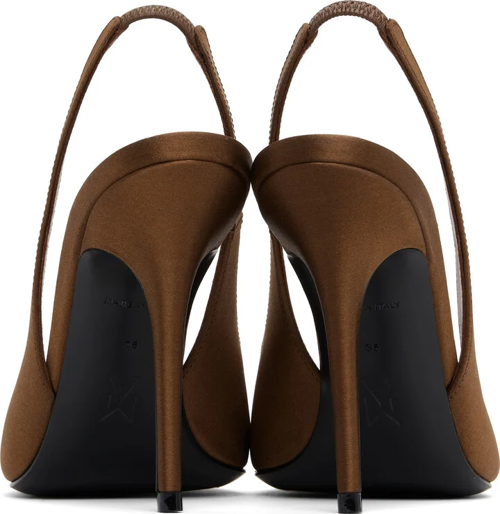 Amina Muaddi Brown Anok Sling 105 Heels - Image 2