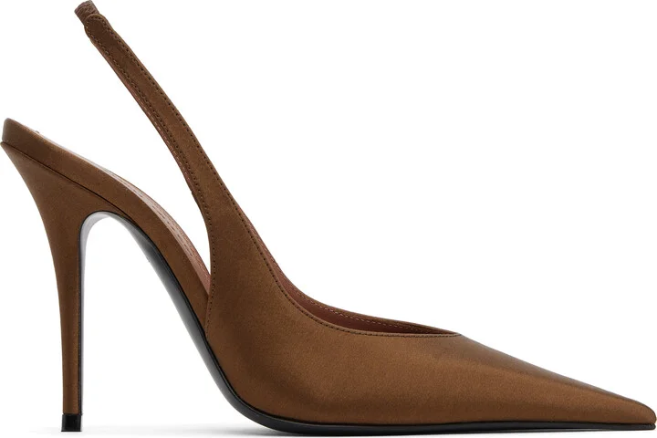 Amina Muaddi Brown Anok Sling 105 Heels