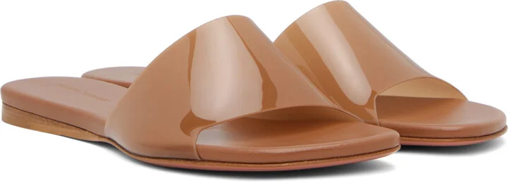 Amina Muaddi Brown Bianca Sandals - Image 4