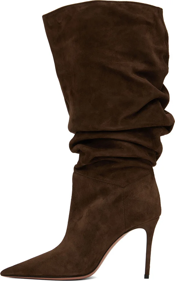 Amina Muaddi Brown Jahleel Boots - Image 3