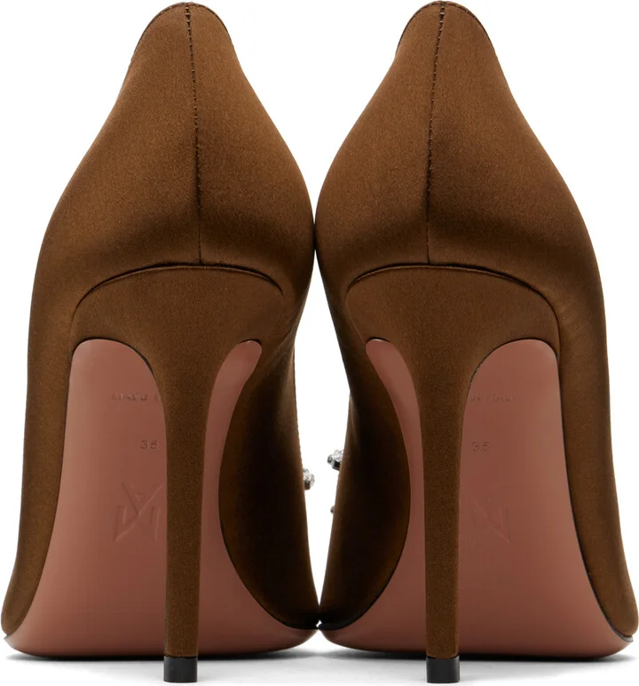 Amina Muaddi Brown Rosie Pumps - Image 2
