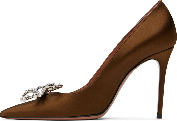 Amina Muaddi Brown Rosie Pumps - Image 3