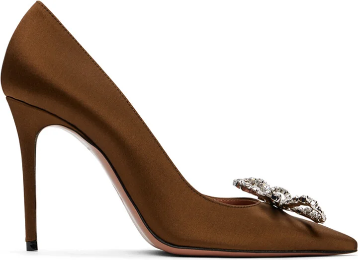 Amina Muaddi Brown Rosie Pumps