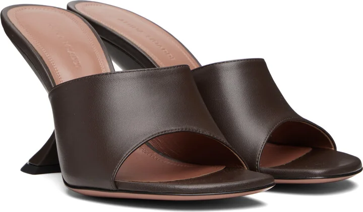 Amina Muaddi Brown Taylor 90 Heeled Sandals - Image 4
