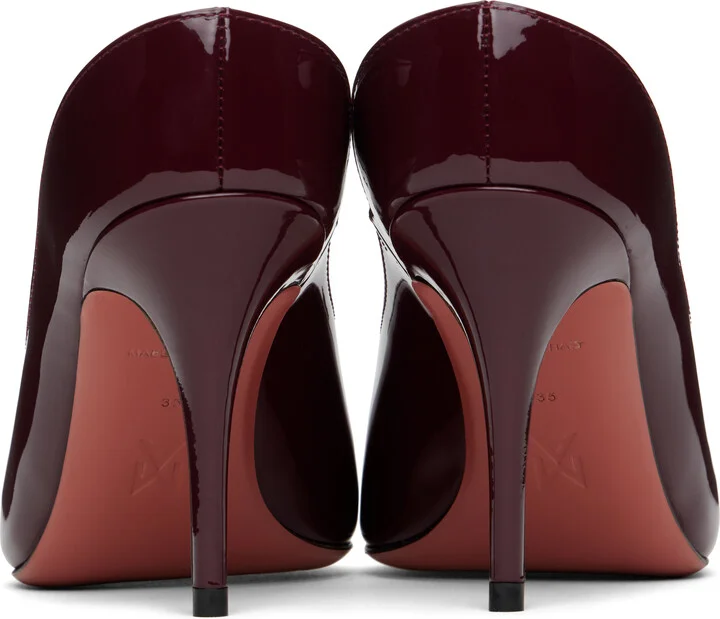 Amina Muaddi Burgundy Anok Heels - Image 2