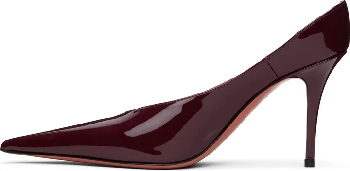 Amina Muaddi Burgundy Anok Heels - Image 3