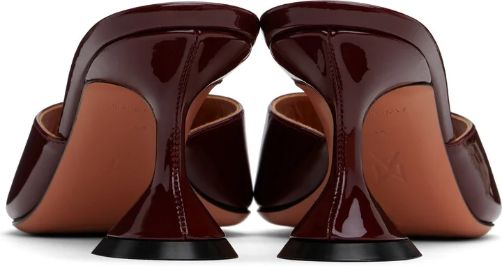 Amina Muaddi Burgundy Lupita Slipper 70 Heeled Sandals - Image 2