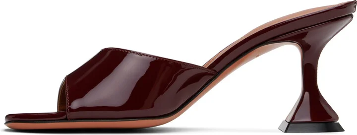Amina Muaddi Burgundy Lupita Slipper 70 Heeled Sandals - Image 3