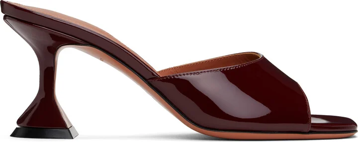 Amina Muaddi Burgundy Lupita Slipper 70 Heeled Sandals