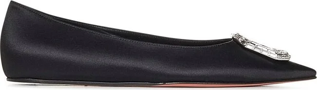 Amina Muaddi Camelia Embellished Flat Ballets