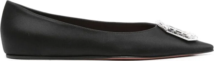 Amina Muaddi Camelia Leather Ballets