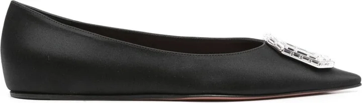 Amina Muaddi Camelia Leather Ballets