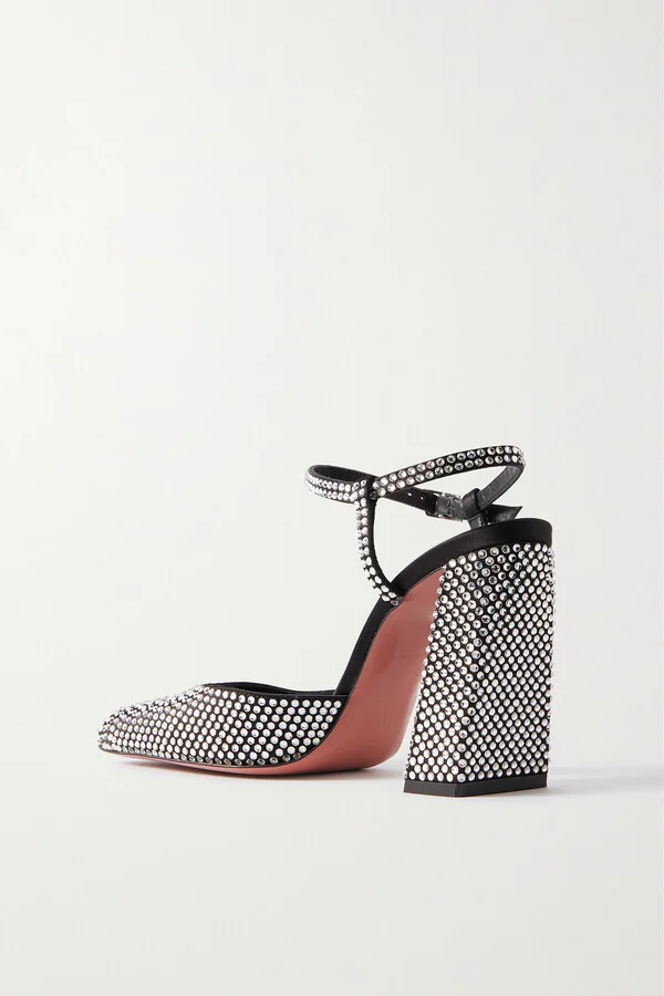Amina Muaddi - Charlotte Crystal-embellished Satin Pumps - Multi - Image 3
