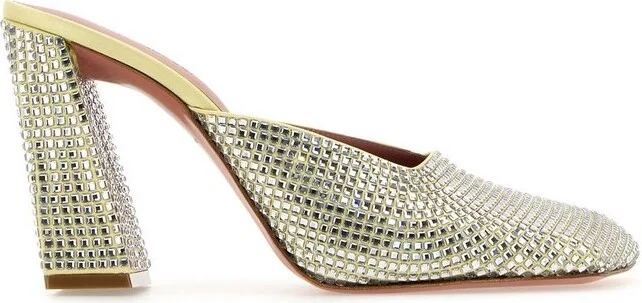 Amina Muaddi Charlotte Embellished Slip-On Mules