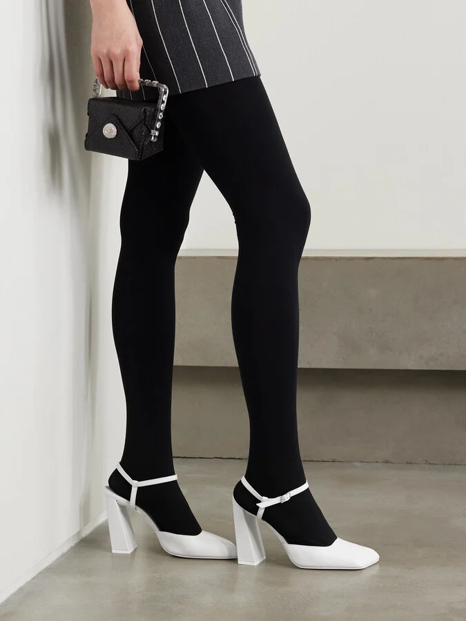 Amina Muaddi - Charlotte Leather Pumps - White - Image 2