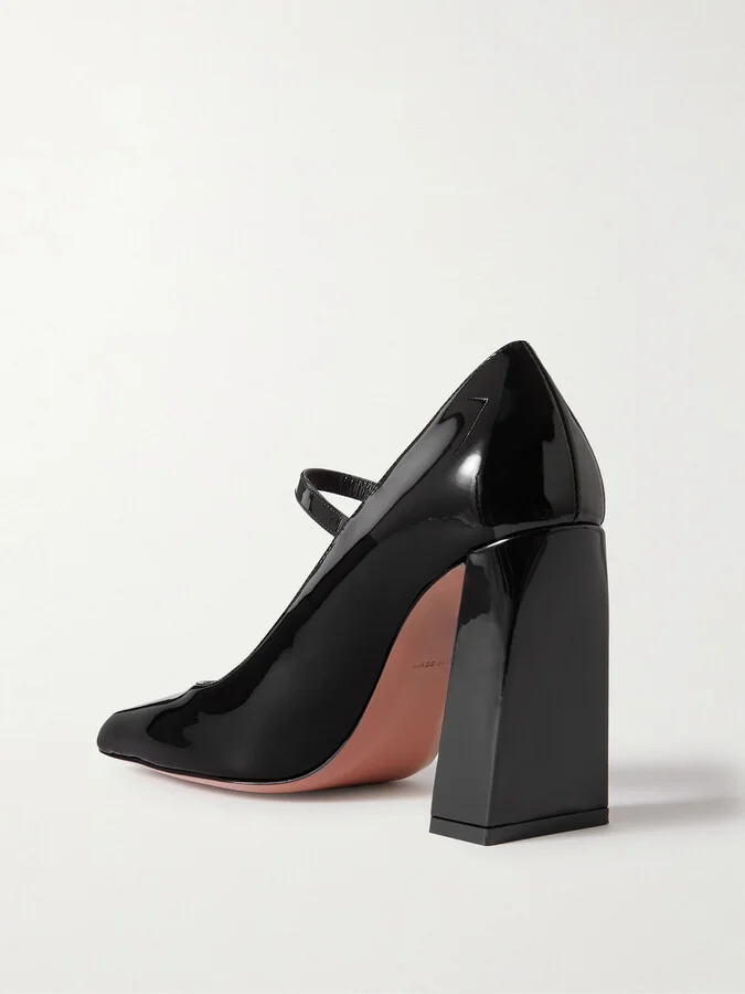 Amina Muaddi - Charlotte Patent-leather Mary Jane Pumps - Black - Image 3