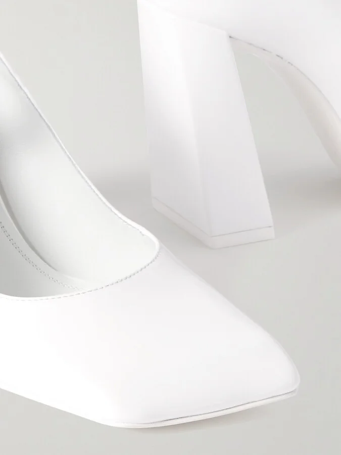 Amina Muaddi - Charlotte Patent-leather Mary Jane Pumps - White - Image 4