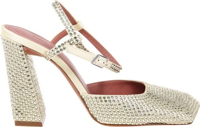 Amina Muaddi Charlotte Sling-Back Pumps