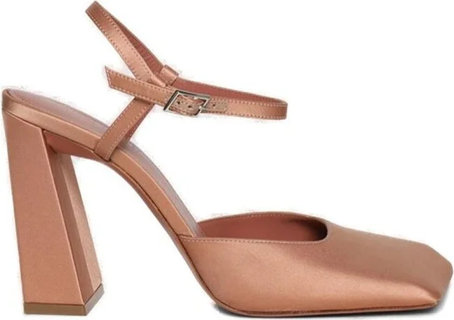 Amina Muaddi Charlotte Square-Toe Pumps
