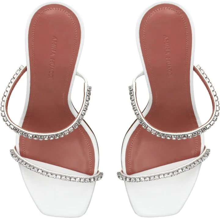 Amina Muaddi Crystal-Embellished Gilda Mules 105 - Image 4