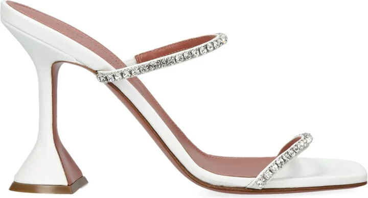 Amina Muaddi Crystal-Embellished Gilda Mules 105