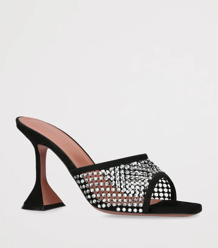 Amina Muaddi Crystal-Mesh Lupita Mules 95 - Image 3