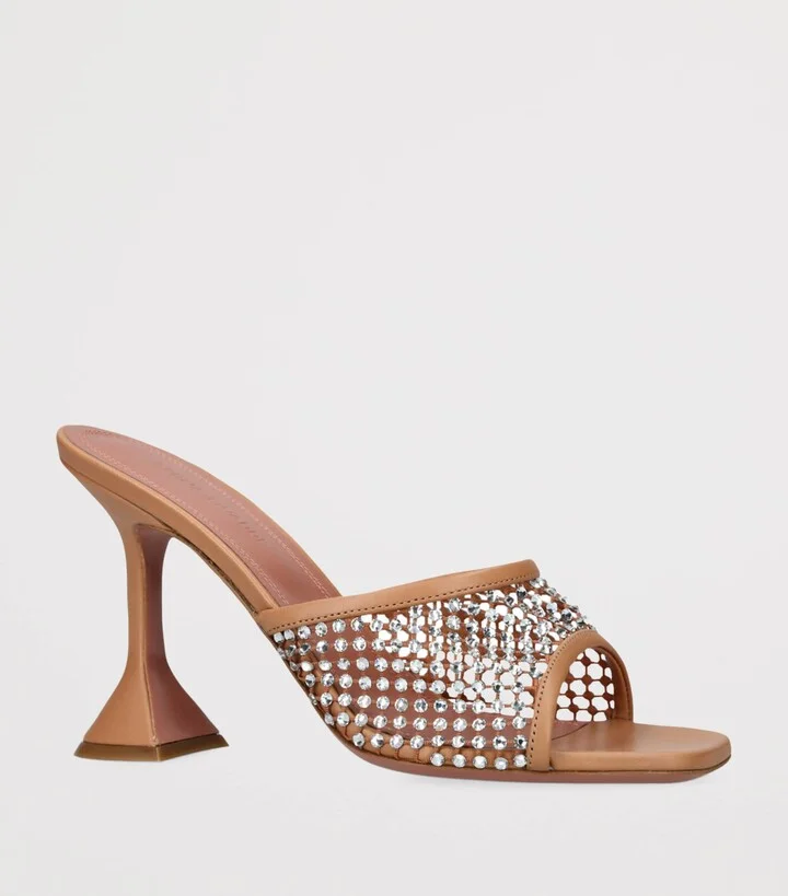 Amina Muaddi Crystal-Mesh Lupita Mules 95 - Image 3