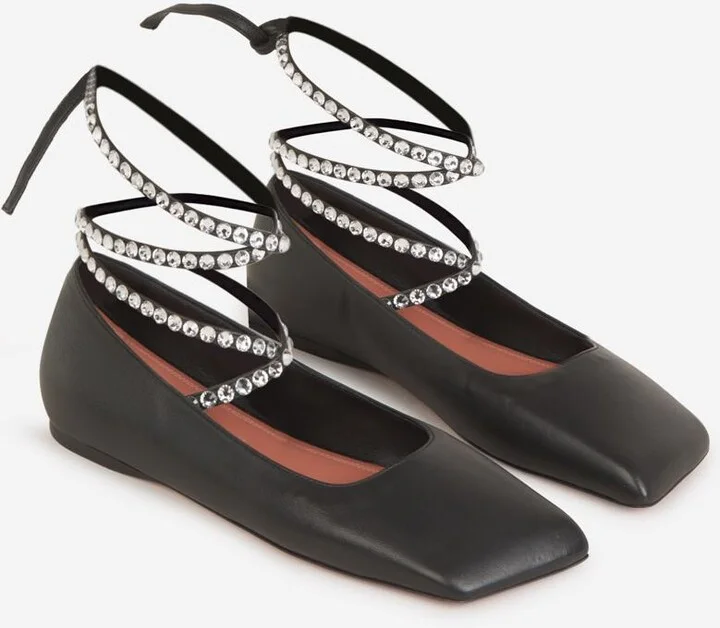 Amina Muaddi Crystals Ane Ballerinas - Image 2