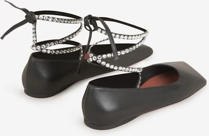 Amina Muaddi Crystals Ane Ballerinas - Image 3