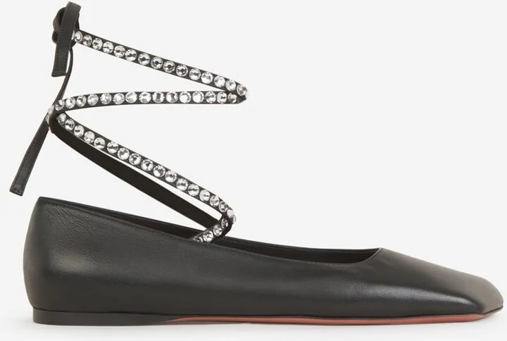 Amina Muaddi Crystals Ane Ballerinas