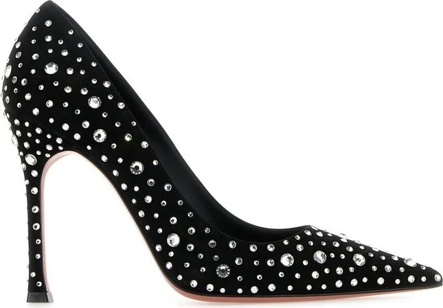 Amina Muaddi Elsa Embellished Pointed Toe Pumps