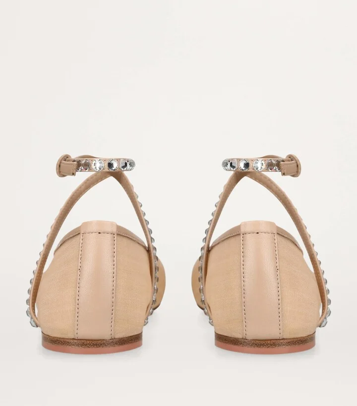 Amina Muaddi Embellished Ane Ballet Flats - Image 2