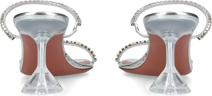 Amina Muaddi Embellished Gilda Glass Mules 70 - Image 2