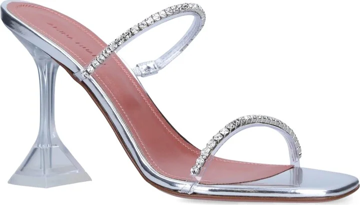 Amina Muaddi Embellished Gilda Glass Sandals 95
