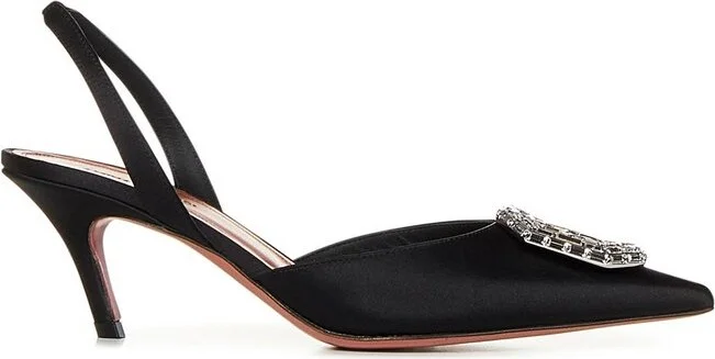 Amina Muaddi Embellished Pointed Toe Pumps