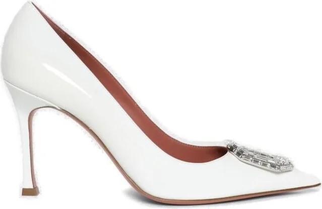 Amina Muaddi Embellished Pointed-Toe Pumps